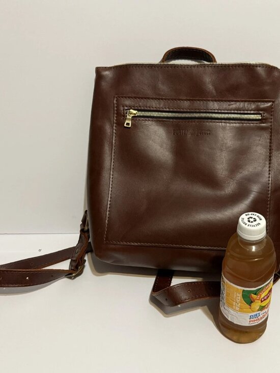 Portland Leather Goods backpack in rich cognac full grain leather main image 5